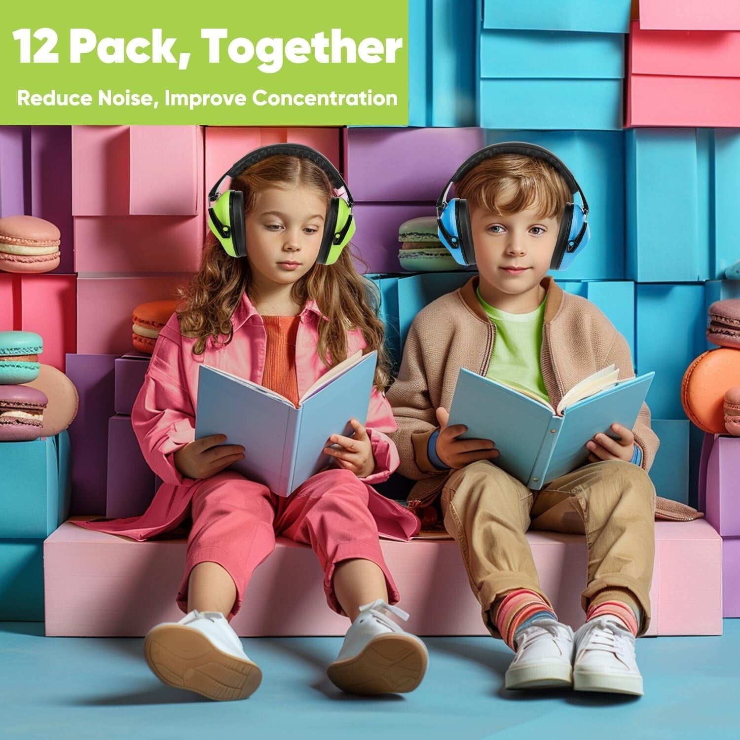 12 Pack Kids Noise Cancelling Headphones - Ear Protection Earmuffs for All Ages