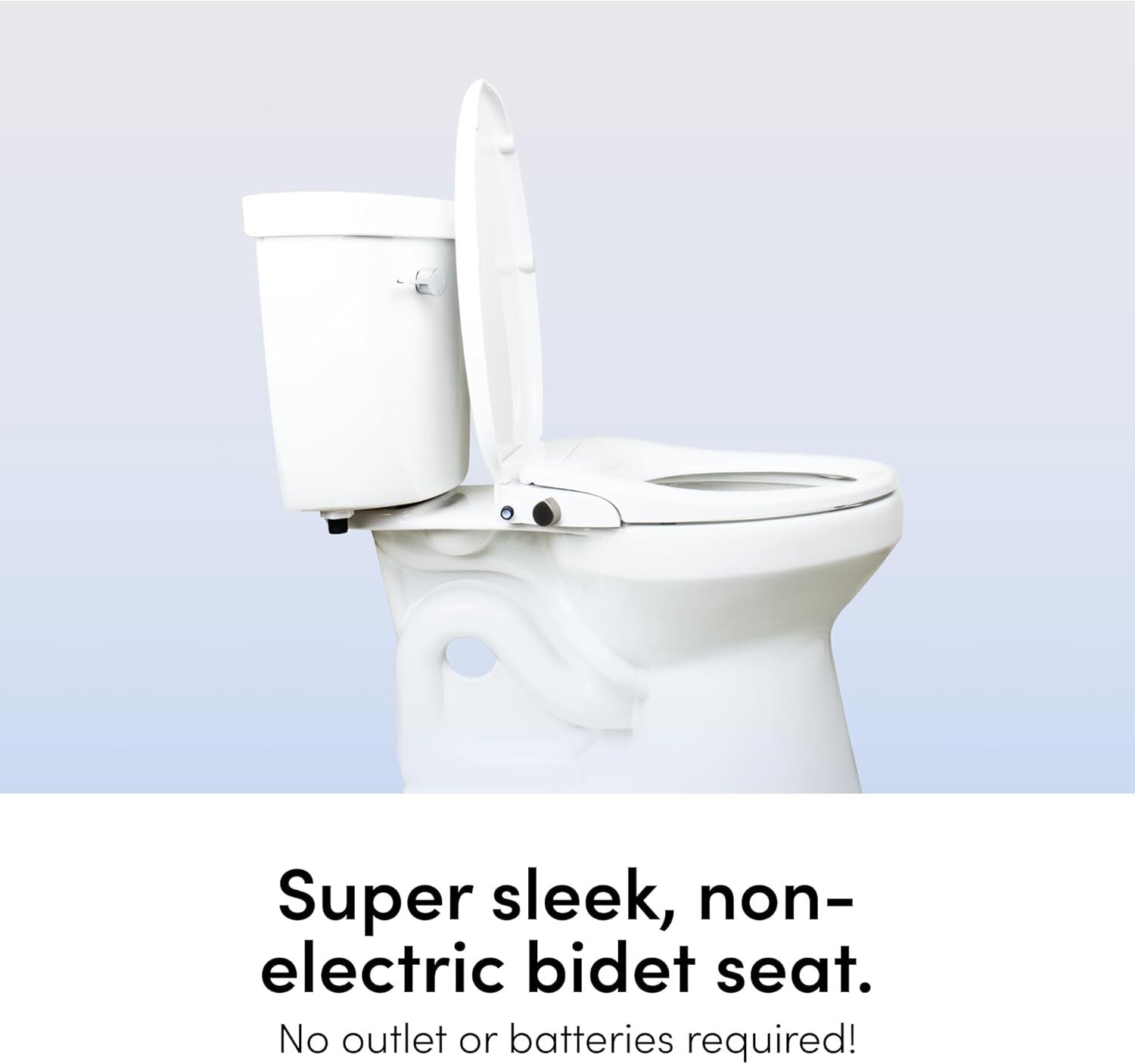 Elegant Non-Electric Bidet Seat with Self-Cleaning Nozzles – White/Bamboo