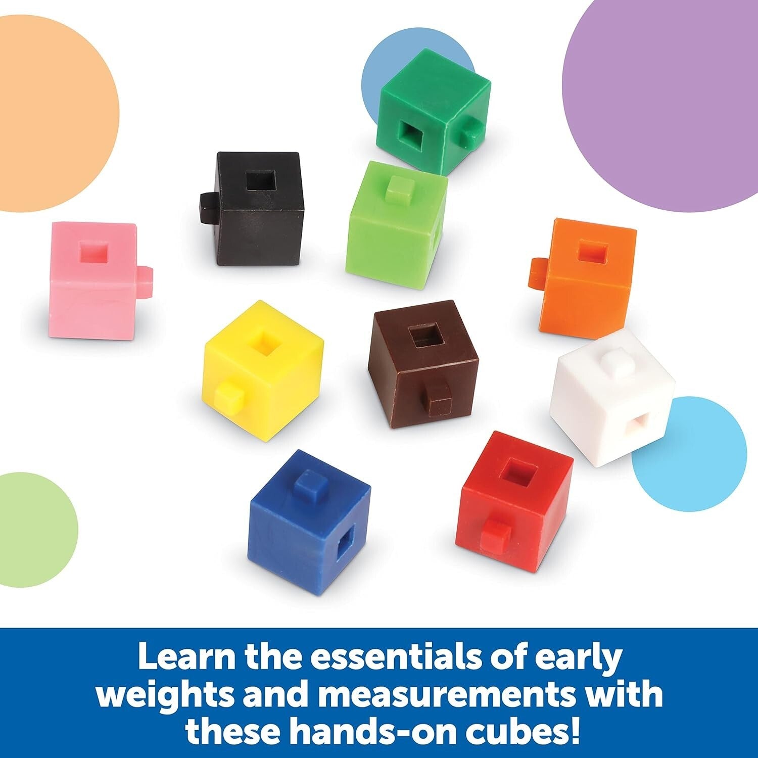 1,000 Interlocking Cubes for Counting and Measurement - Ages 6+, Multi-color