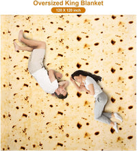 Load image into Gallery viewer, Realistic Tortilla Blanket 120” - Soft, Washable Flannel for Home &amp; Travel