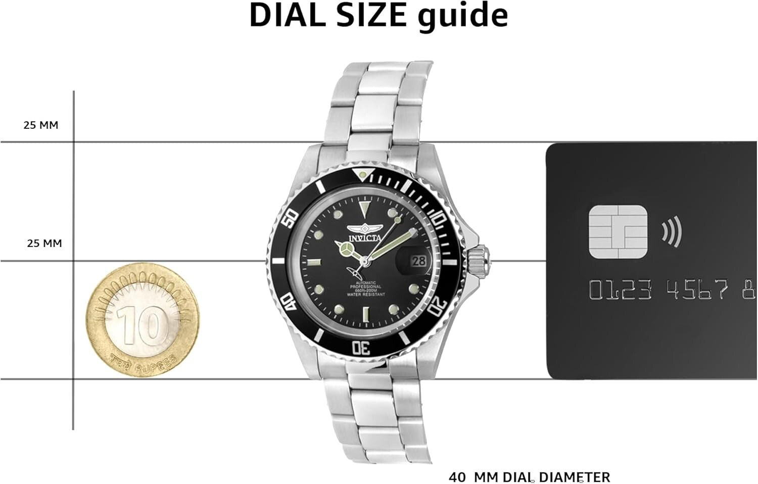 Men's Pro Diver Coin-Edge Automatic Watch - 40mm Stainless Steel Elegance