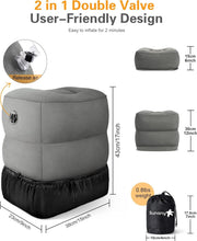 Load image into Gallery viewer, Inflatable Foot Rest Pillow for Travel - Adjustable 3-Height Support - 2 Pack