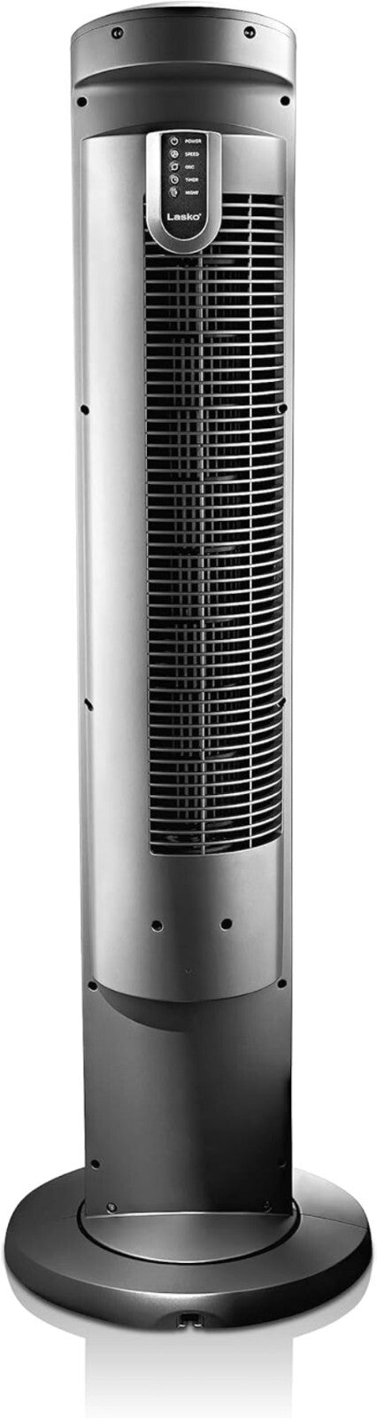 42-Inch Silver Oscillating Tower Fan with Remote - Quiet and Stylish Airflow