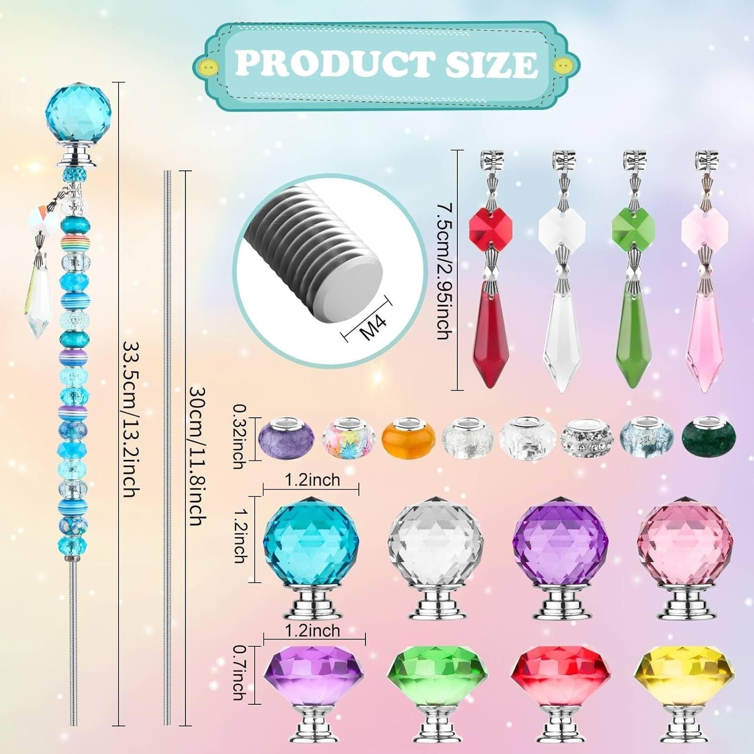 All-Season DIY Fairy Wand Garden Stake Kit - 238 Beads, Pendants, and Components