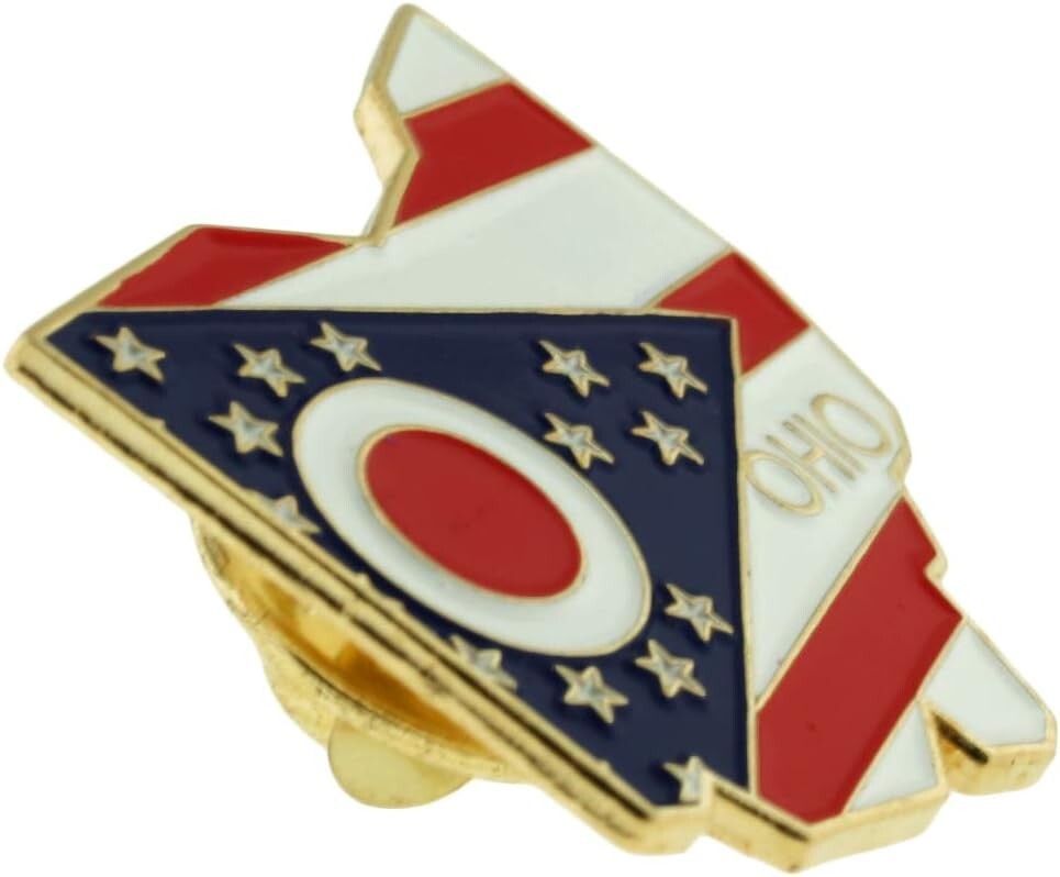 Gold Plated 50 US State Lapel Pins Set - Enamel Finish & Secure Clutch Back