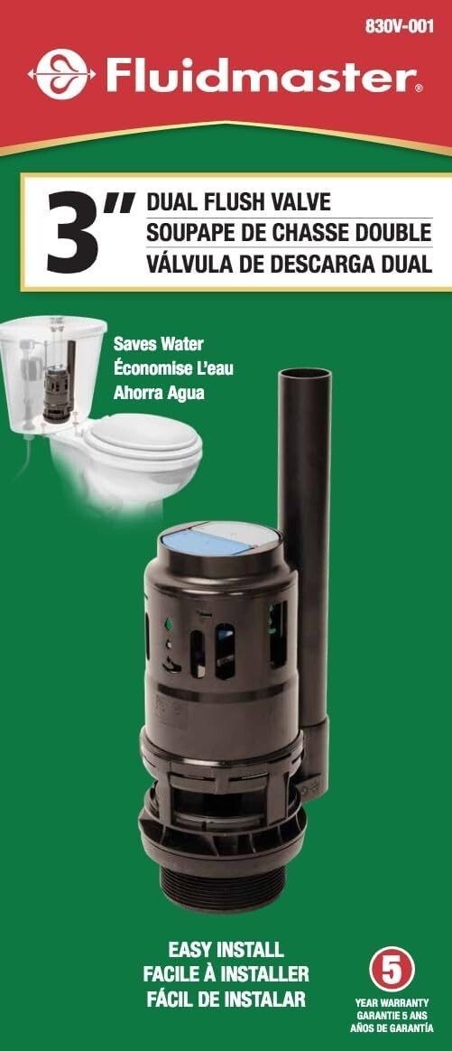 Restore Toilet Performance: 3-Inch Dual Flush Valve for Eco-Friendly Flushing