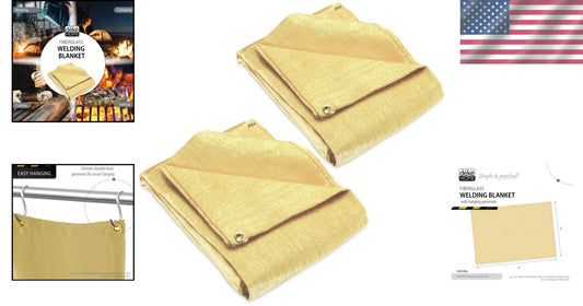 Multi-Purpose Fire Shield Blanket Set - Fireproof Welding Protection 2 Pack