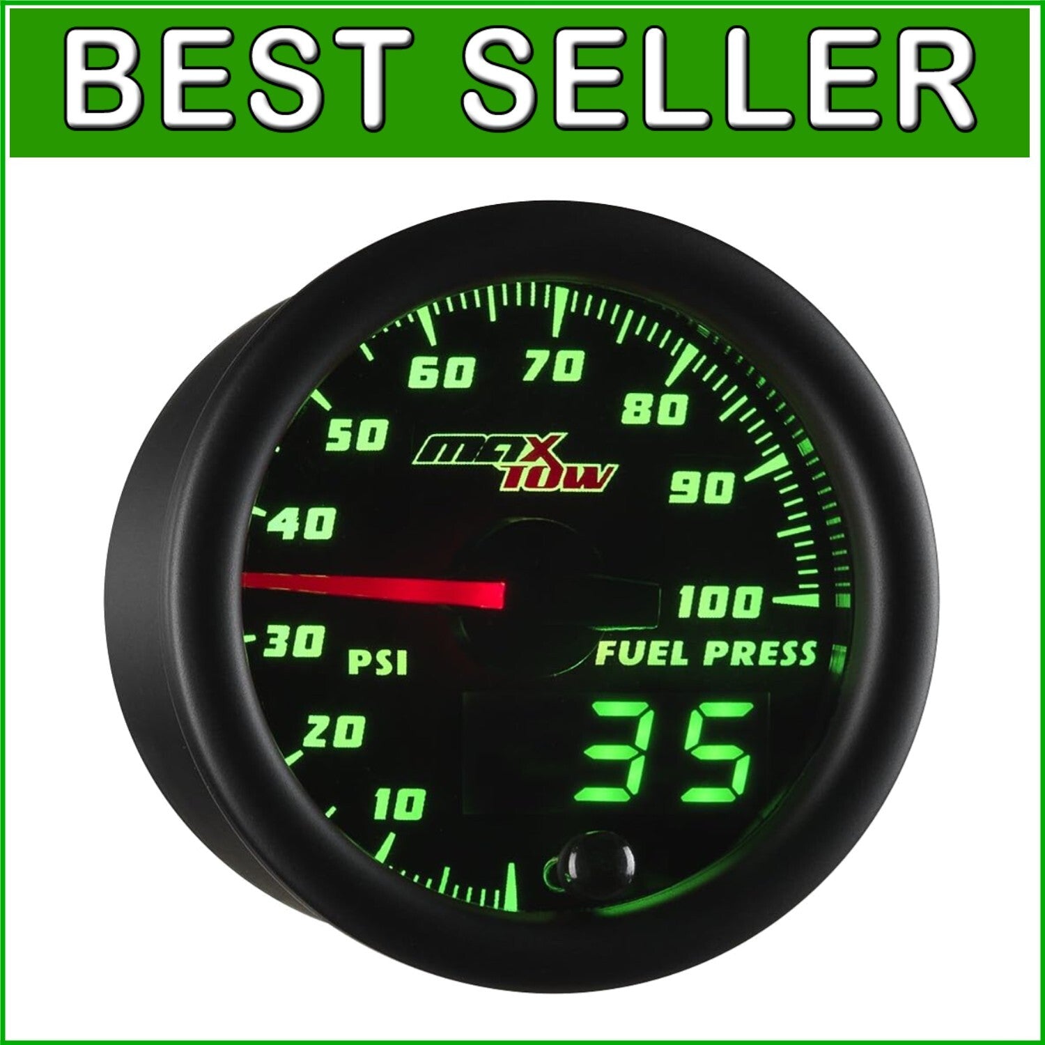 Durable Fuel Pressure Gauge for Trucks - 100 PSI with Double Vision Readouts