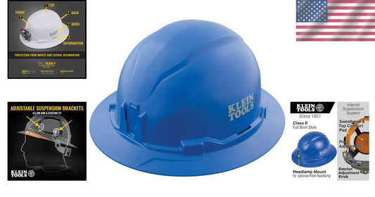 Adjustable Non-Vented Blue Hard Hat with Padded Sweatband & Enhanced Airflow