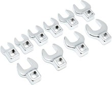 Load image into Gallery viewer, Alloy Steel Crowfoot Wrench Set - 10 Metric Sizes, 3/8" Drive, Polished Finish