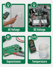 Load image into Gallery viewer, Green Smart Multimeter with Live Wire Detection &amp; Temperature Measurement