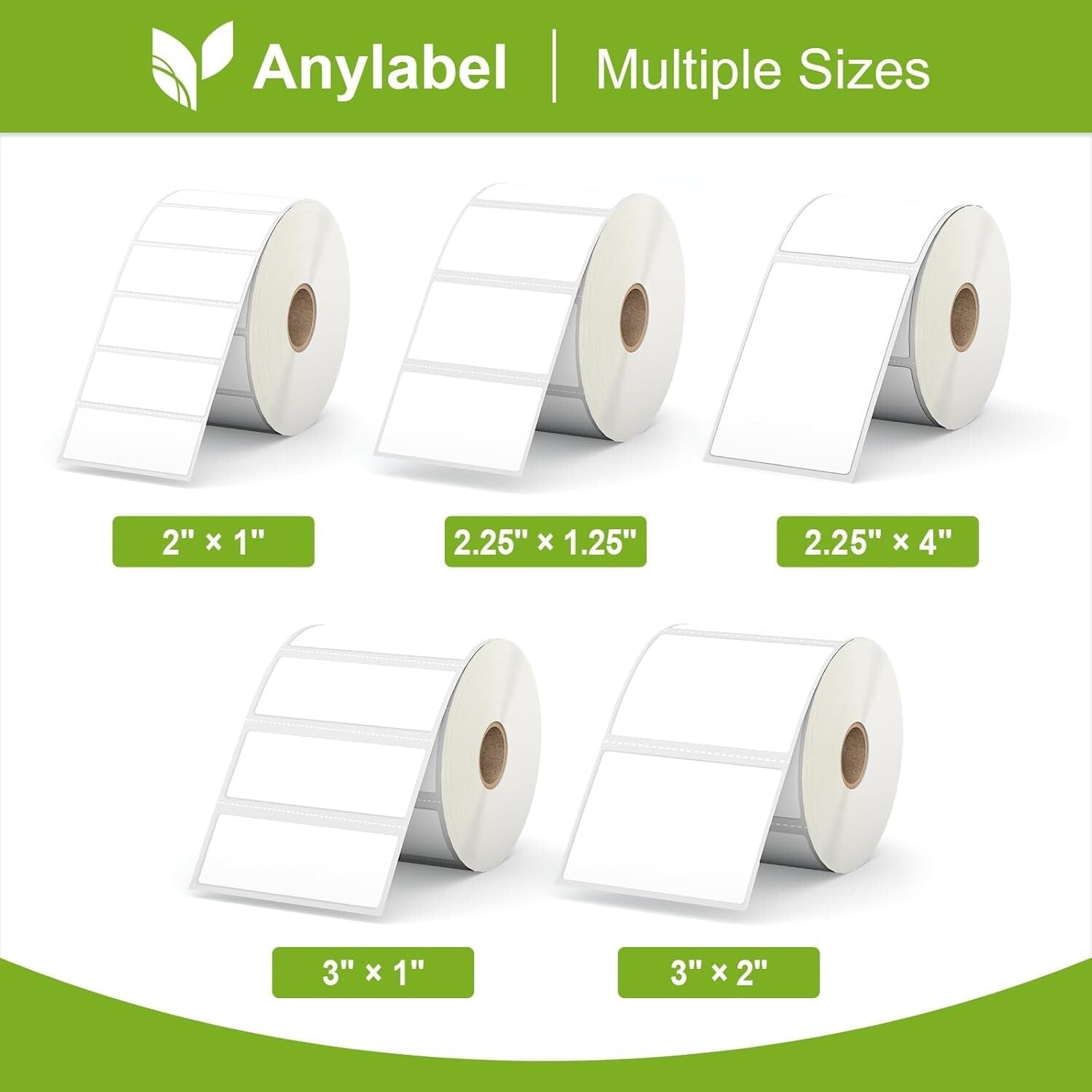 Customizable 2" x 1" Perforated Labels - Compatible with Rollo, Zebra Printers