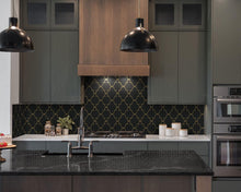 Load image into Gallery viewer, Gold and Black Peel and Stick Wallpaper - Modern Geometric Design 17.7"x393.7"