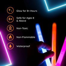 Load image into Gallery viewer, Long-Lasting Glow Sticks - 6" Neon Accessories for Parties &amp; Festivals - 100 ct