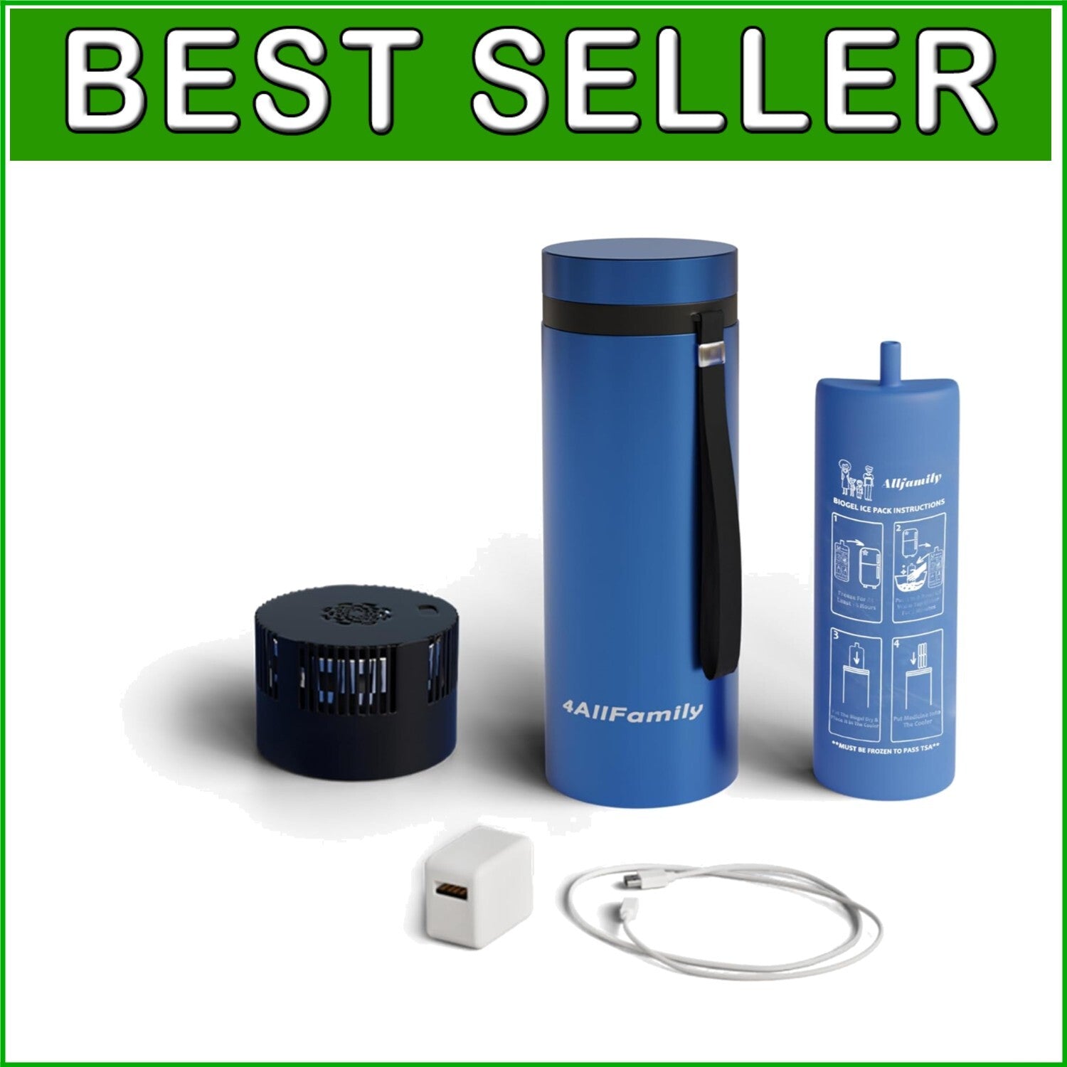 Diabetes Travel Case with USB Charger & Biogel Ice Pack - 900 ml Capacity