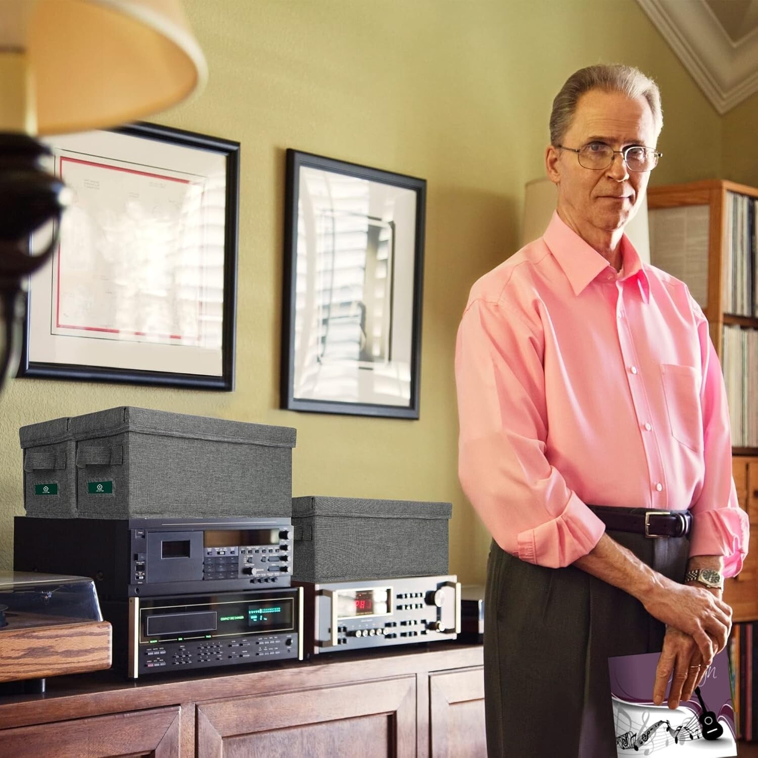 Premium CD Storage Solutions: Waterproof Fabric Case Holder with Labels, 3-Pack