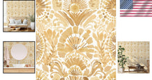 Load image into Gallery viewer, Saffron Sun Peel &amp; Stick Damask Wallpaper - Effortless Home Transformation
