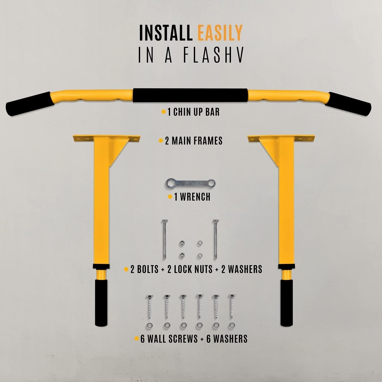 Multifunctional Wall Mounted Pull Up Bar for Home Gym - Easy Installation