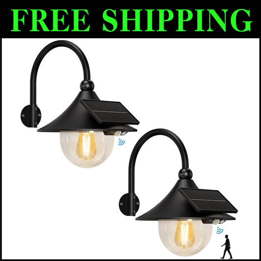 Elegant Solar Barn Wall Light with 3 Adjustable Modes - Vintage Style