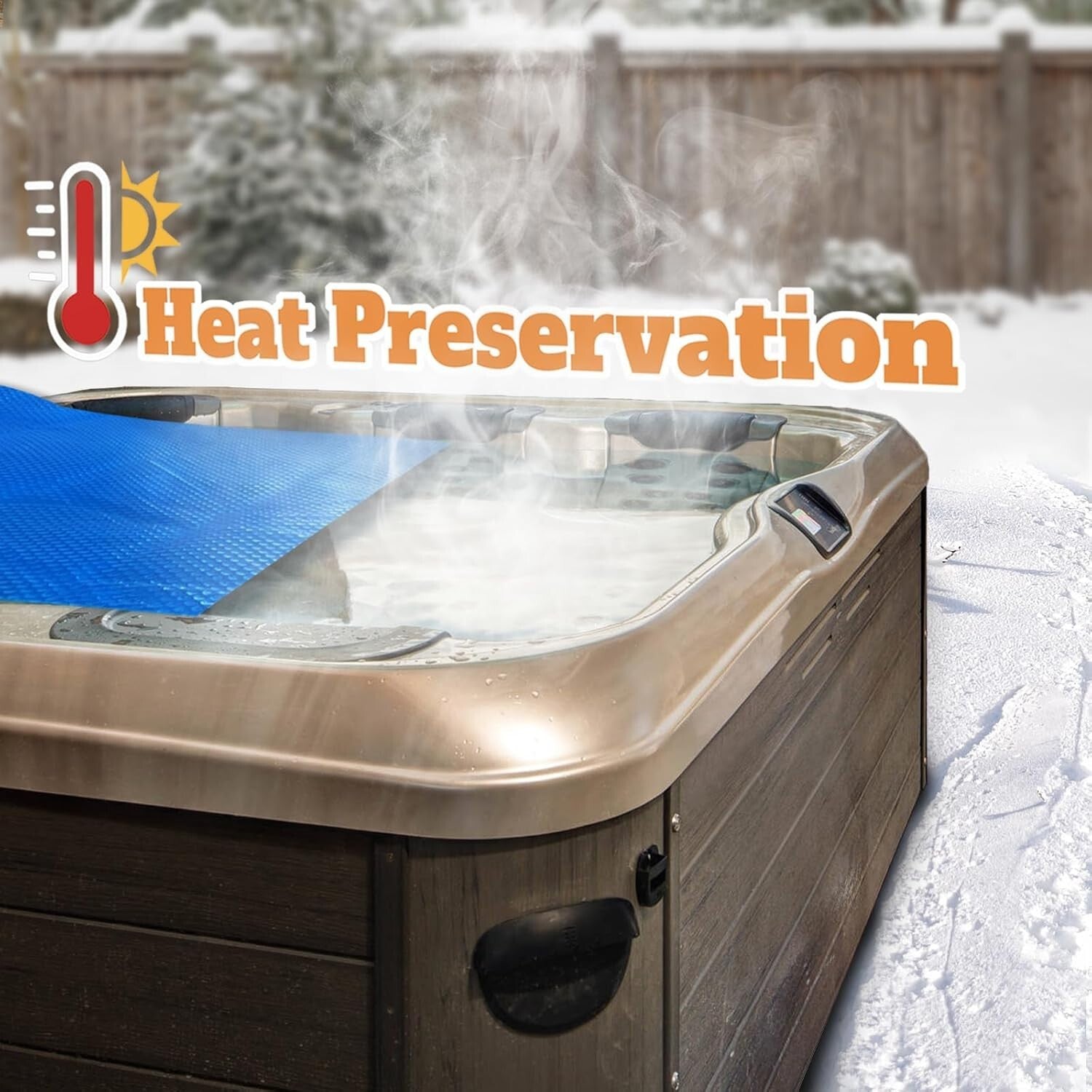 Energy-Saving Solar Pool Cover 12Mil: 6x6 Ft Blanket for Inground/Above-Ground