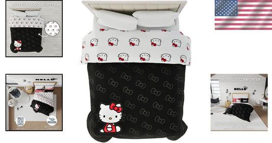 Lightweight Reversible Hello Kitty Comforter - Soft Microfiber for All Seasons