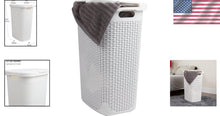 Load image into Gallery viewer, 60L Lightweight Wicker-Style Laundry Hamper with Hinged Lid - Stylish Storage