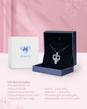 Load image into Gallery viewer, Adjustable Sterling Silver Heart Necklace - I Love You Engraving Gift for Women