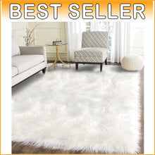 Load image into Gallery viewer, 5x7 High Pile Fluffy Faux Fur Rug - Durable Stain Resistant for Cozy Spaces