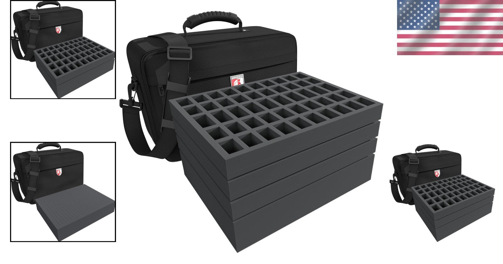 Compact Miniature Carrier with Foam Layers for 150 Figures & Monsters | 1.8 lbs