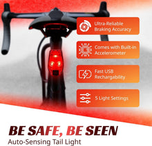 Load image into Gallery viewer, Tailgator Smart Bike Rear LED Brake Light - 300 Lumens for Ultimate Safety
