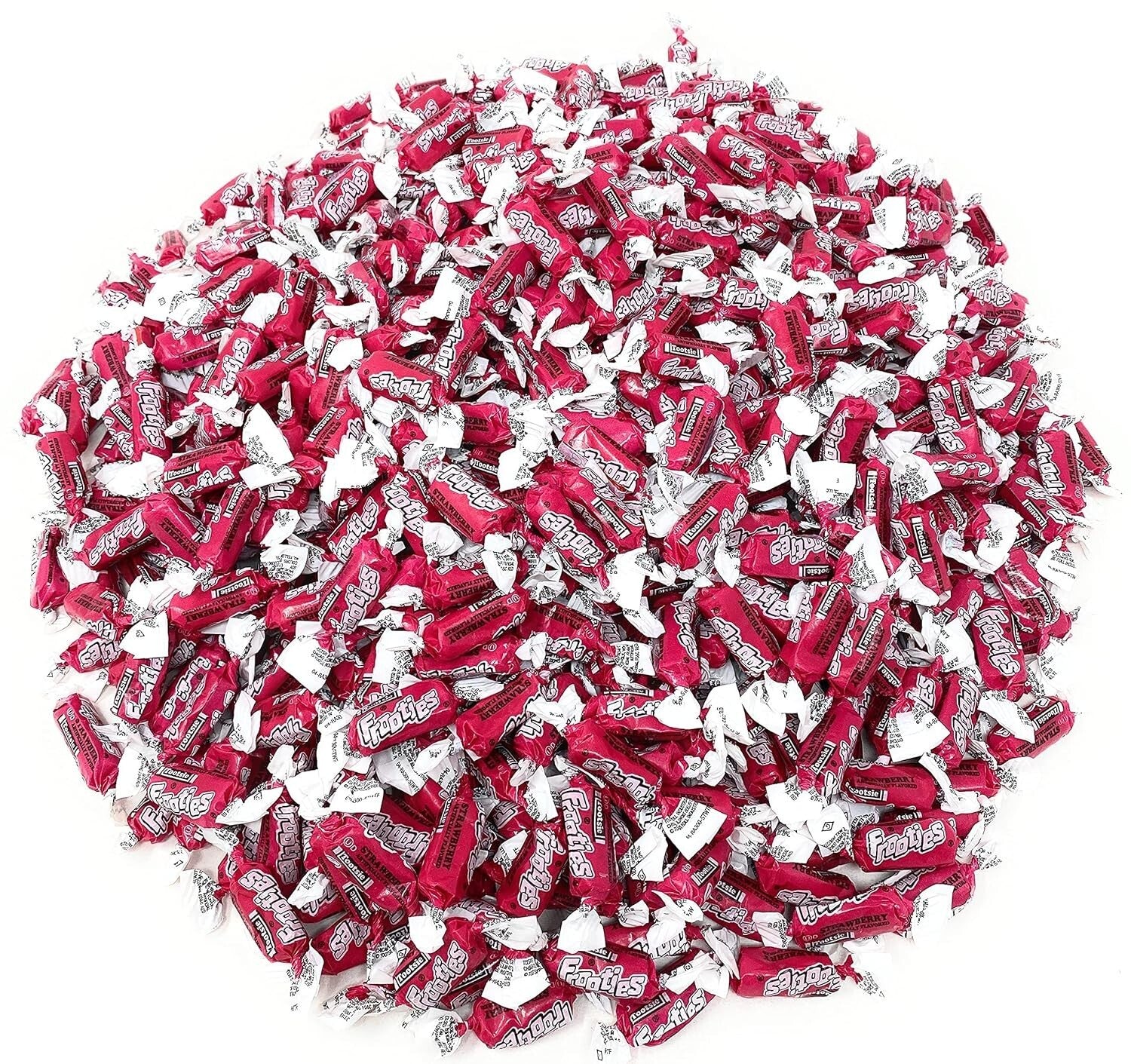 Individually Wrapped 5 Lb Frooties Strawberry Candy - Kosher & Allergy-Friendly