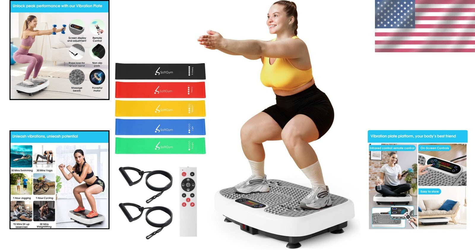 Efficient Vibrating Plate for Home Workouts - 400 lbs Capacity & Non-Slip Design