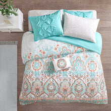Load image into Gallery viewer, Vibrant Aqua Boho Comforter Set with Complete Sheet Set - 8 Pieces, Queen Size