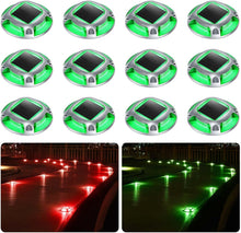 Load image into Gallery viewer, Elegant 12 Pack Solar Driveway Lights - Green &amp; Red Color Modes for Pathways