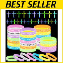 Load image into Gallery viewer, Bulk 200 Pcs Glow Bracelets and Cross Necklaces - Faithful Party Favors for Kids