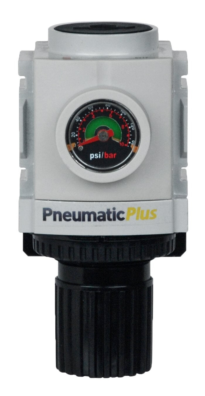 Precision 1/4" NPT Compressed Air Regulator with High Flow and Mounting Bracket