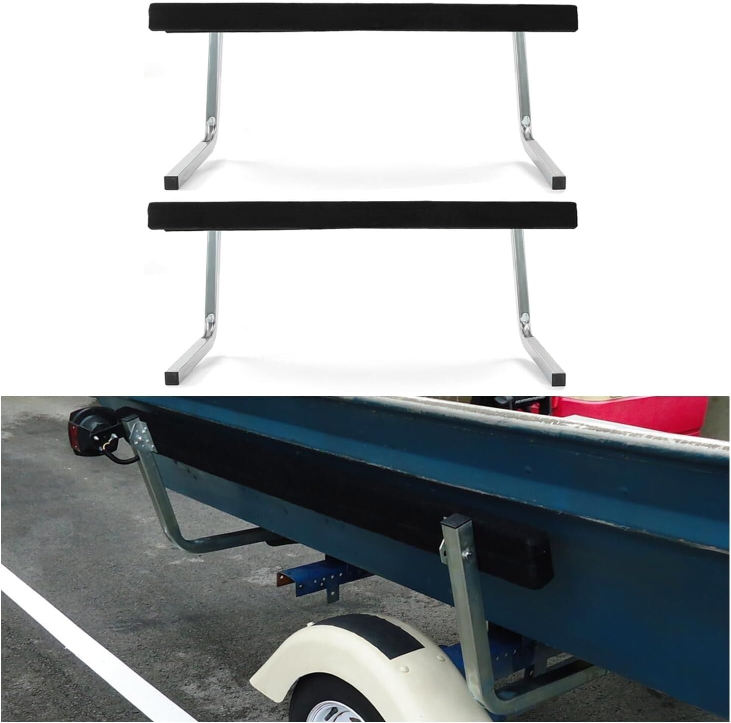 Galvanized Steel Bunk Board Guide Rails for Easy Boat Loading - 2 Foot Kit