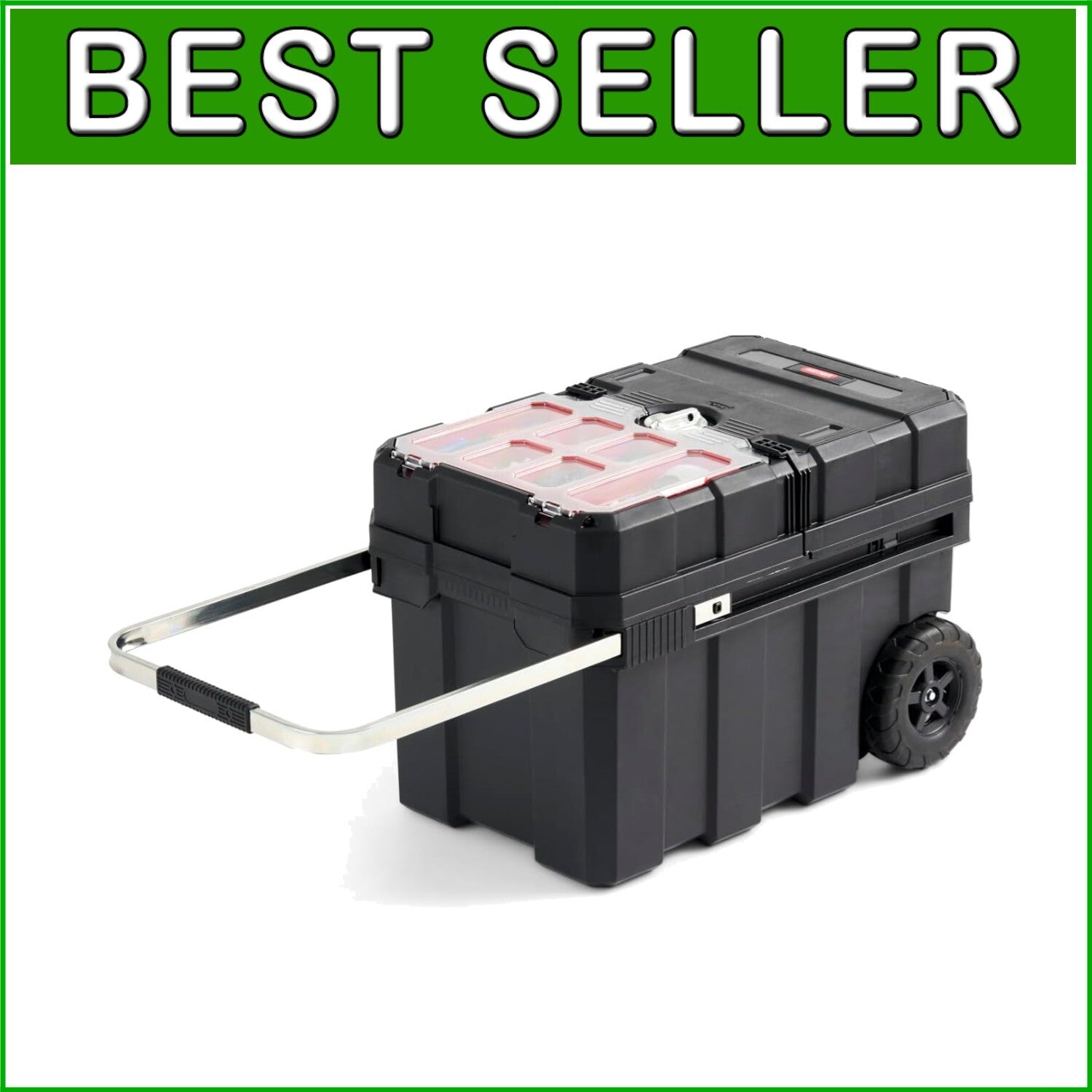 66 lb Capacity Masterloader Tool Box with Rolling Wheels for Easy Mobility