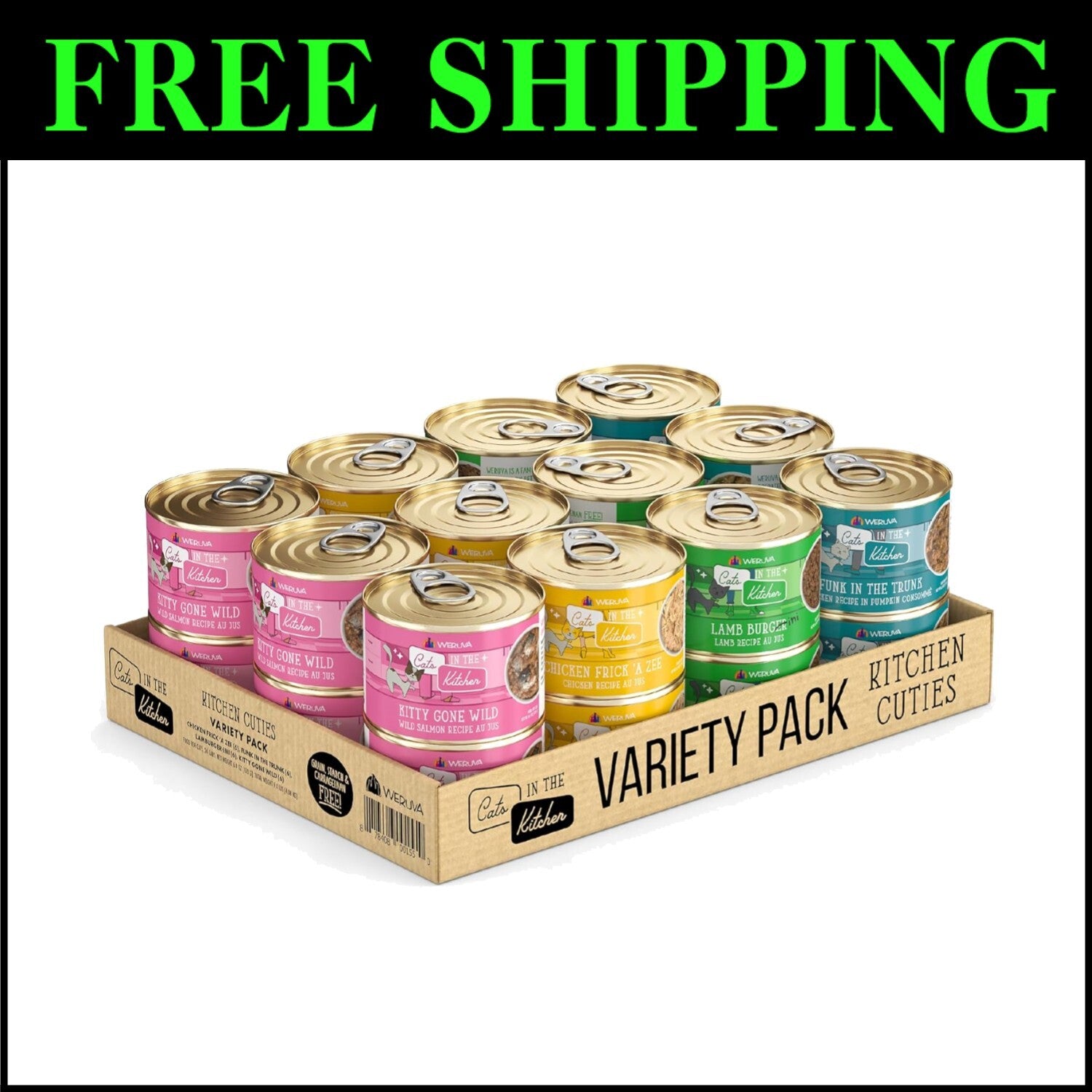 Indulge Your Feline Friend: 24 Can Kitchen Cuties Wet Cat Food Variety Pack