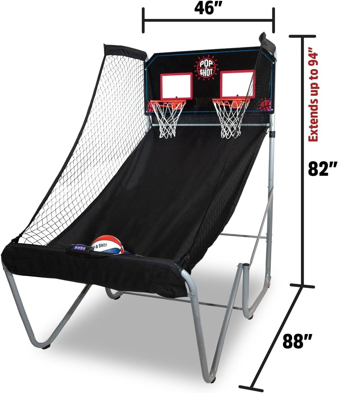 Family-Friendly Arcade Basketball Set - Adjustable Height, Durable Steel Frame