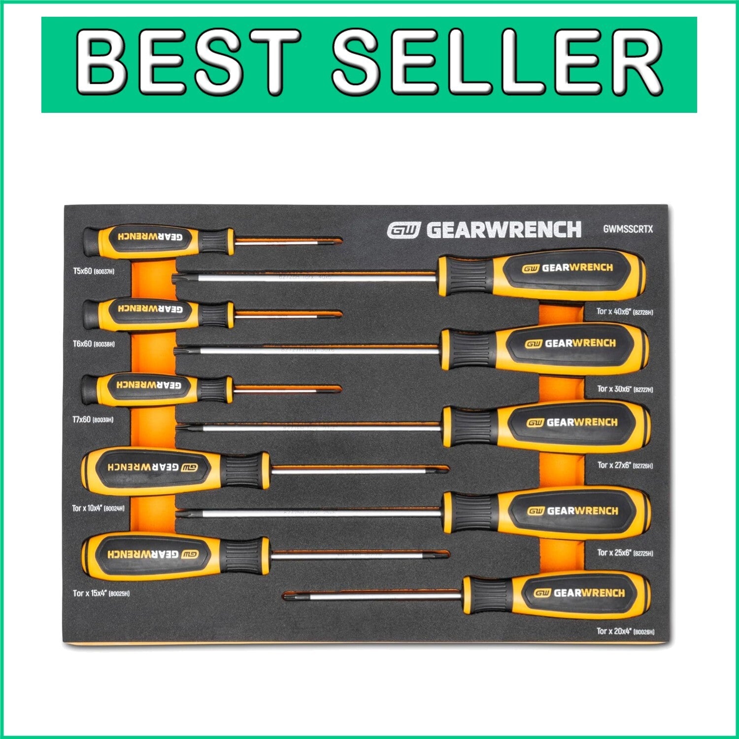 Ergonomic 10-Piece Torx Screwdriver Set in Foam - Perfect for Home Improvement