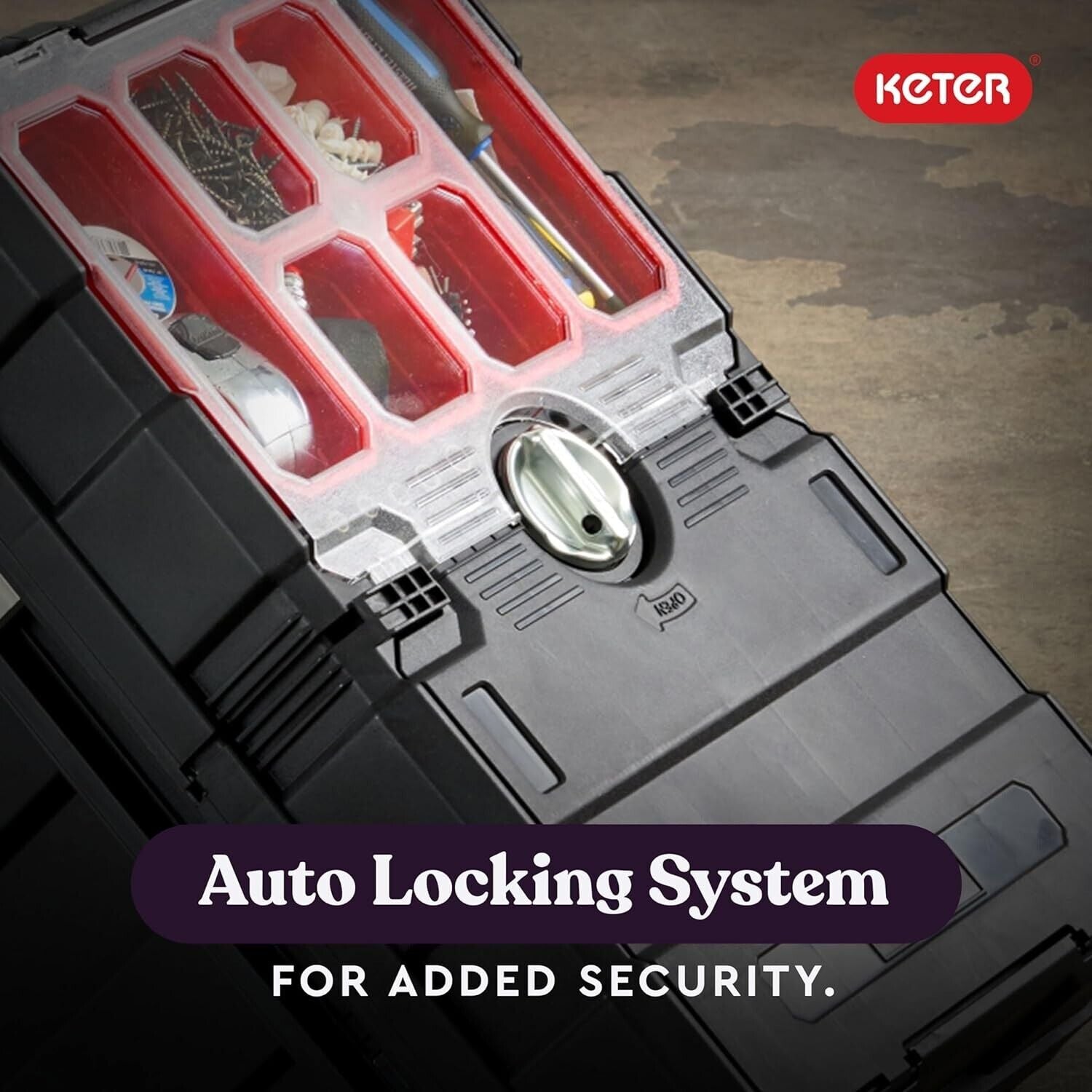 Portable Tool Storage Box on Wheels with Central Locking - Ideal for Contractors