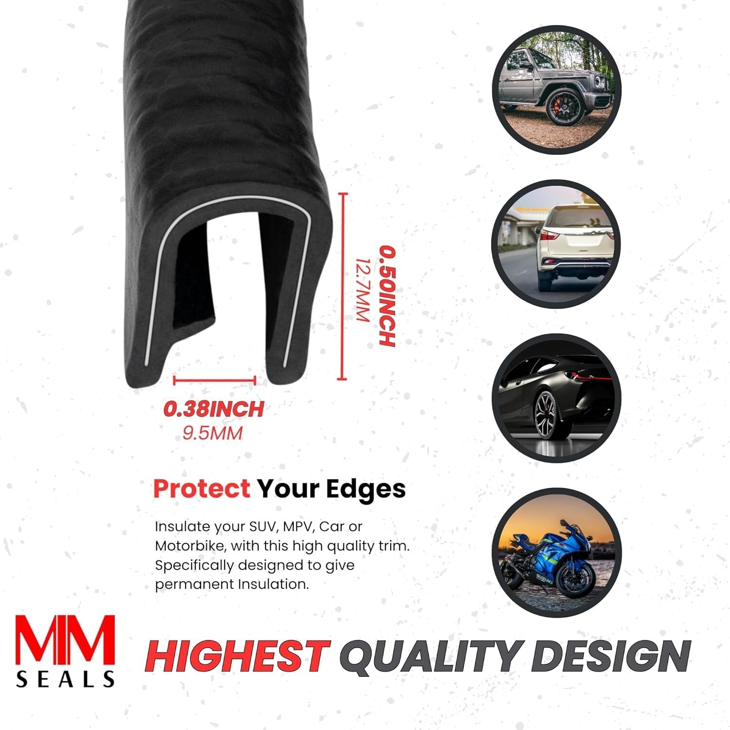 Flexible Edge Trim - 320 Feet PVC Protector for 1/4” Edges - Safe DIY Solution