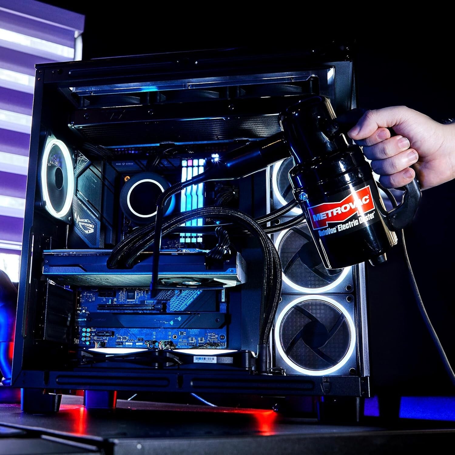 Professional Quality Antistatic Electric Duster with 4-Piece Tool Kit - Compact