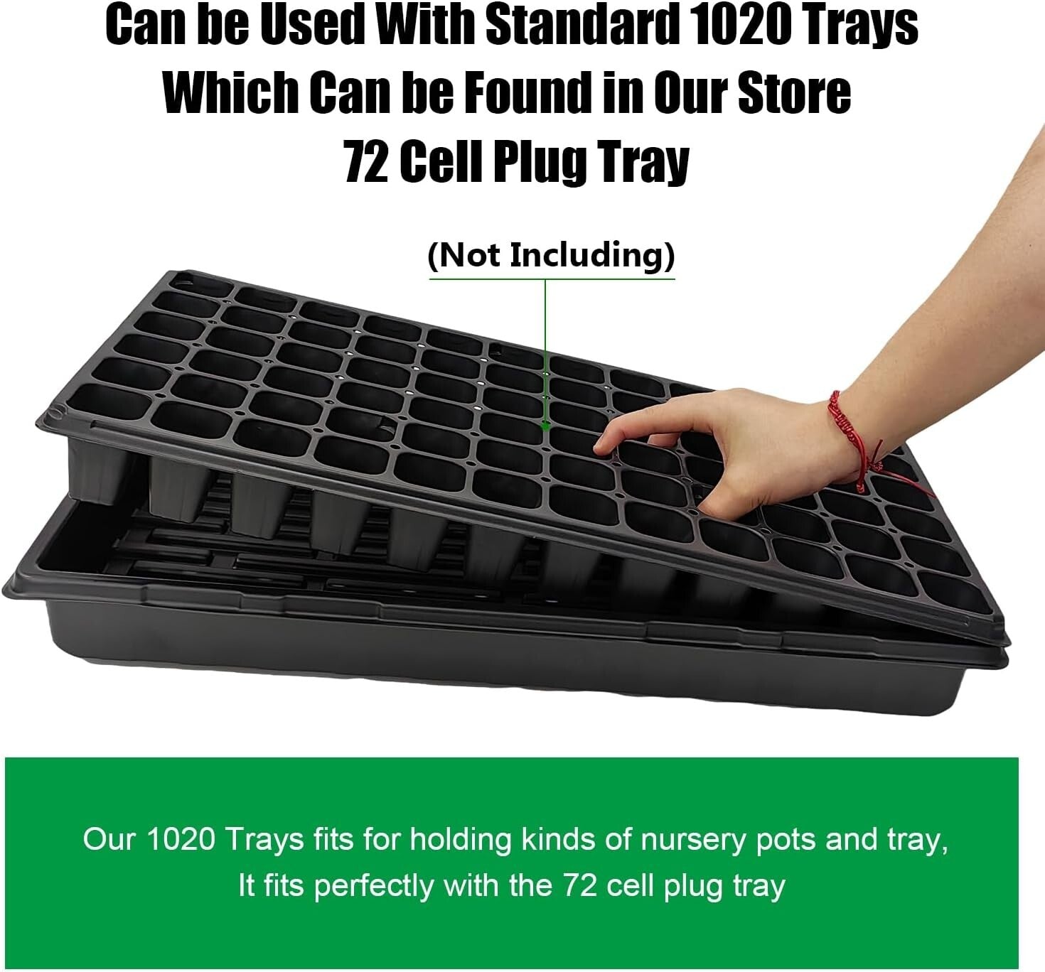 Sturdy Plastic Seed Trays Without Holes - 21.6"×11.2" for Indoor Use, 20-Pack