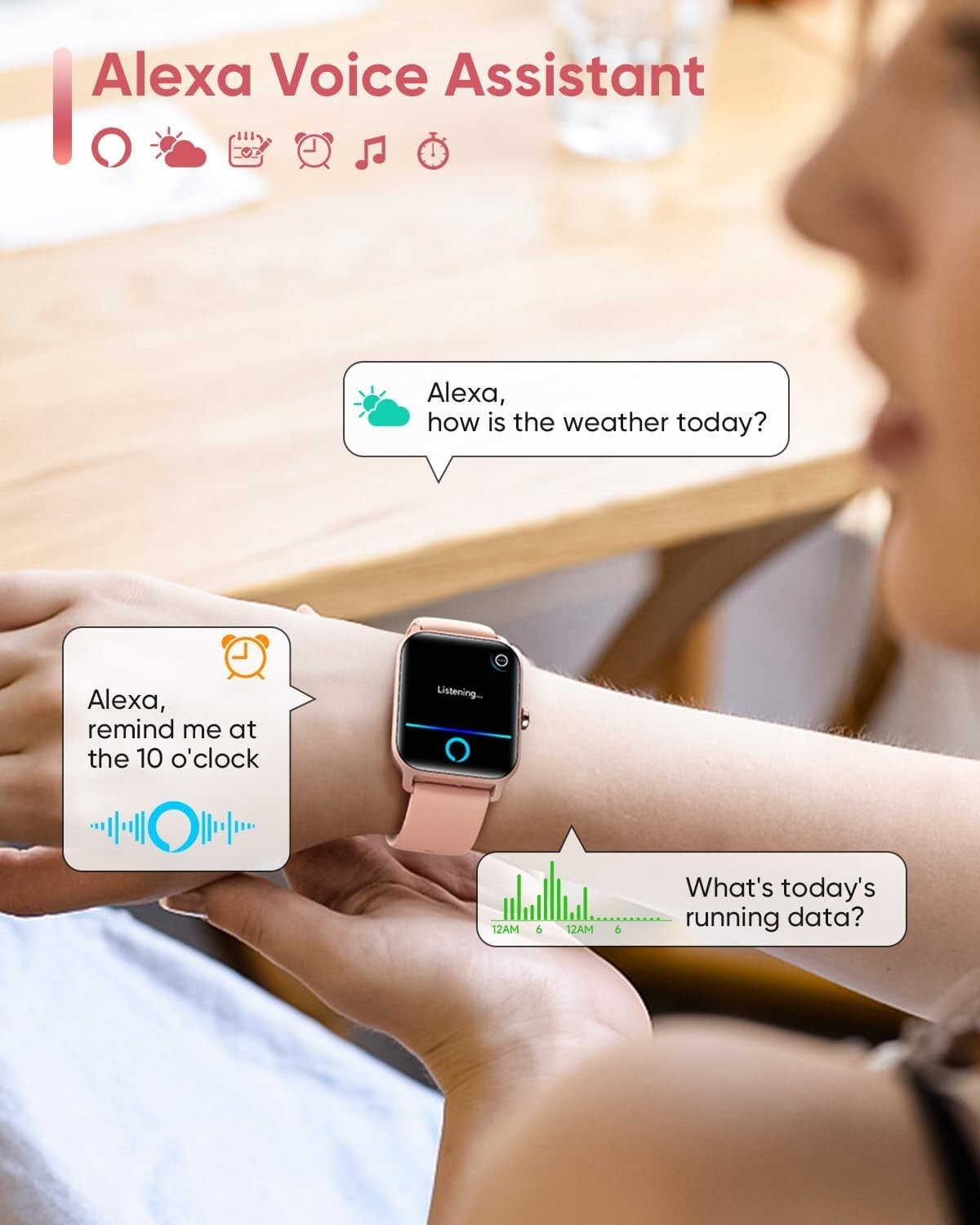 Waterproof Smartwatch for Women: 24/7 Health Monitoring & Long Battery Life