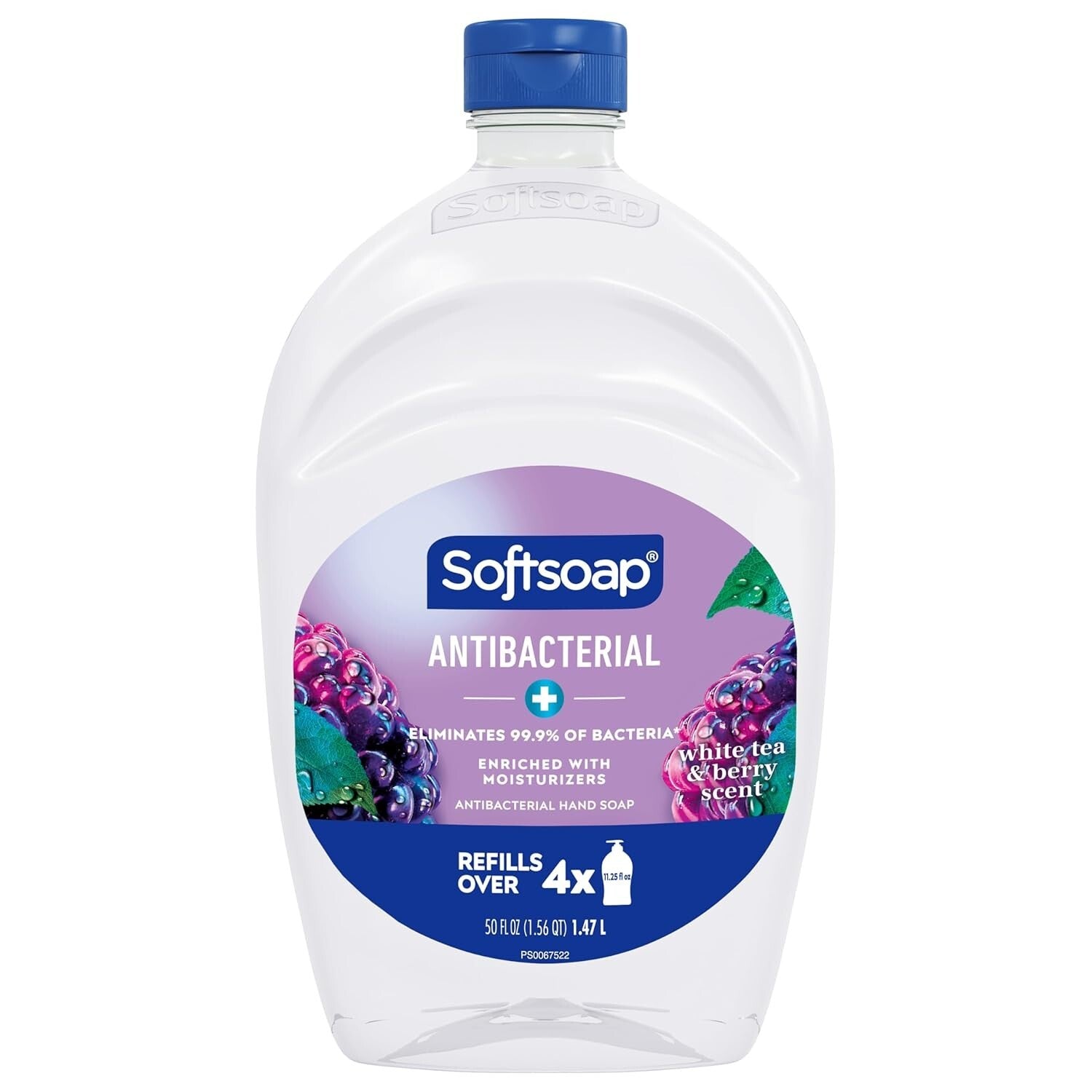 Smooth & Soft Antibacterial Liquid Hand Soap - White Tea & Berry, 6x50oz Bottles