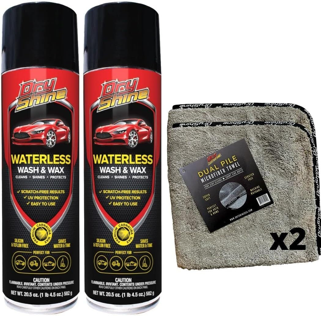 32oz Waterless Car Cleaning Kit with Dual Pile Towels - Scratch-Free Detail