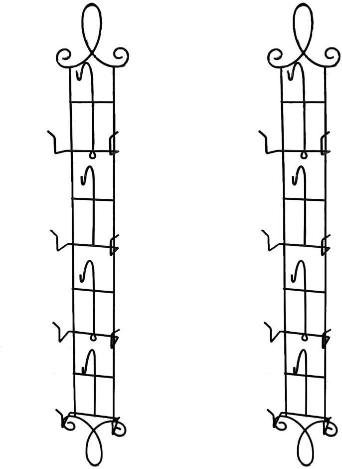 Stylish 2-Piece Wall Cup Holder for Teacups & Saucers - 36-Inch Black Design