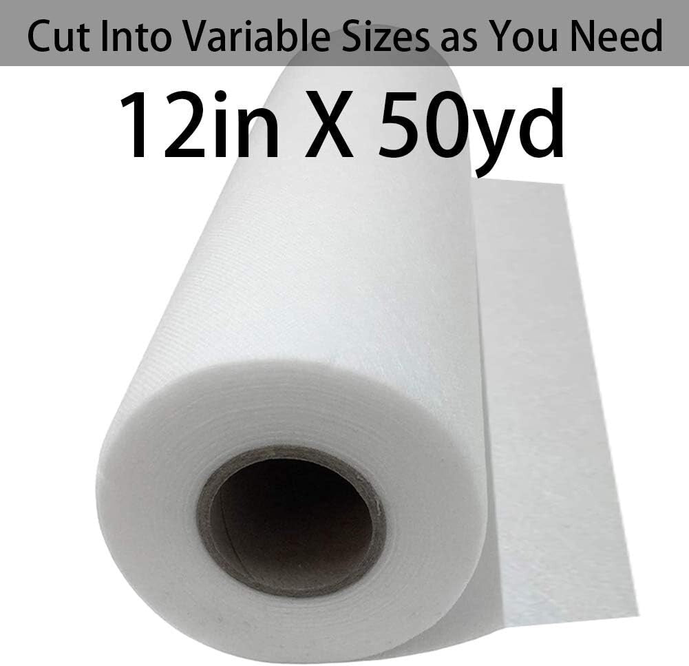 1.5oz Wash Away Stabilizer for Embroidery Backing & Topping, 12" x 50 yd Roll